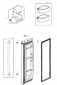R Friger Door Diagram and Parts List for RF266AEBP XAA-0000 Samsung Refrigerator