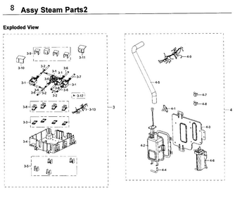 Steam Parts 2 Diagram and Parts List for NV51K6650DS AA-0000 Samsung Wall Oven