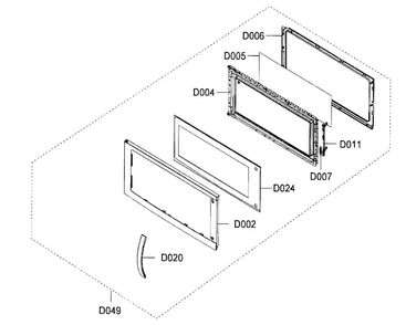 Door Assy Diagram and Parts List for SMH8165B XAA Samsung Microwave