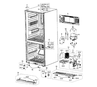 Cabinet Diagram and Parts List for RB215ACWP XAA-0001 Samsung Refrigerator