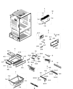 Freezer / Icemaker Diagram and Parts List for RF28HFEDTSR AA-05 Samsung Refrigerator