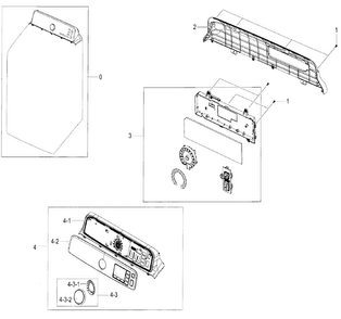 Control Panel Diagram and Parts List for DV48J7770GP A2-0000 Samsung Dryer