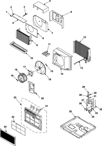 Chassis Assembly Diagram and Parts List for AW1891L XAA Samsung Air Conditioner