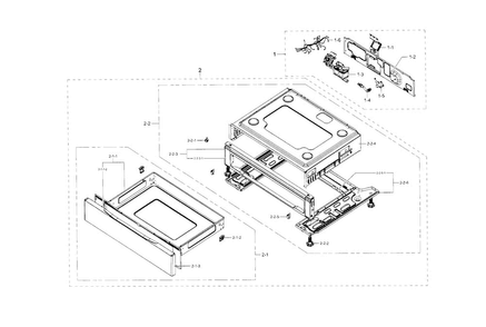 Drawer Diagram and Parts List for NX58F5500SB AA-0001 Samsung Range
