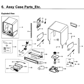Case Diagram and Parts List for DW80M9960UG AA-0000 Samsung Dishwasher