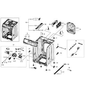 Frame Diagram and Parts List for WF520ABP XAA-02 Samsung Washer