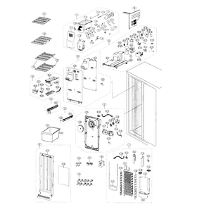 Freezer Diagram and Parts List for RS25H5000WW AA-0001 Samsung Refrigerator