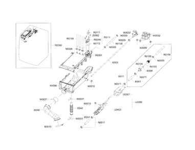 Housing Drawer Diagram and Parts List for WF448AAW XAC-00 Samsung Washer