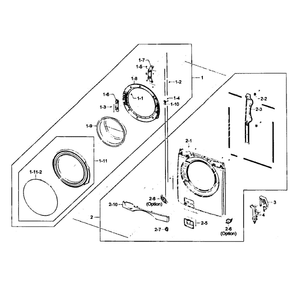 Front Panel Diagram and Parts List for WF431ABP XAA-02 Samsung Washer