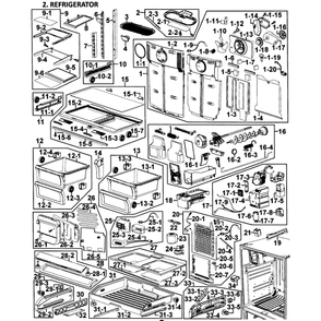 Refrigerator Diagram and Parts List for RF268ABWP XAA-0000 Samsung Refrigerator