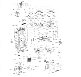 Part Location Diagram of DA97-15363A Samsung Quick Space Shelf Assembly