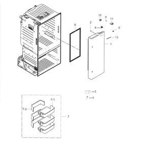 Fridge Door R Diagram and Parts List for RF263BEAEWW AA-0003 Samsung Refrigerator