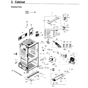 Cabinet Diagram and Parts List for RF263BEAESR AA-04 Samsung Refrigerator