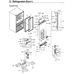 Part Location Diagram of DA97-15249F Samsung Gasket Assembly