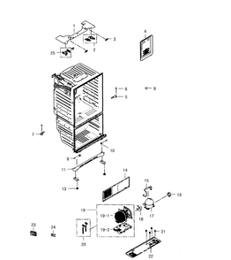 Cabinet Diagram and Parts List for RFG296HDWP XAA-0002 Samsung Refrigerator