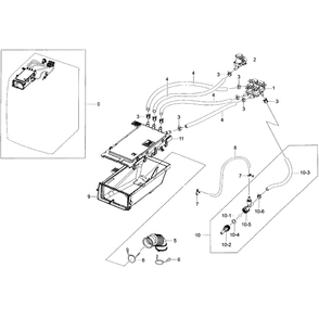 Drawer Housing Diagram and Parts List for WF56H9100AG A2-01 Samsung Washer