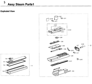 Steam Parts 1 Diagram and Parts List for NV51K6650SG AA-0000 Samsung Wall Oven