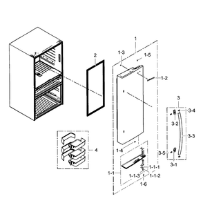 Right Door Diagram and Parts List for RF31FMEDBBC AA-05 Samsung Refrigerator