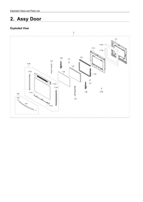 Door Assembly Diagram and Parts List for NE59R4321SS AA-00 Samsung Range