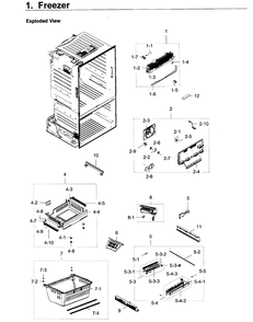 Freezer Diagram and Parts List for RF28HDEDPBC AA-0006 Samsung Refrigerator