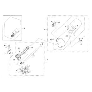 Duct And Burner Diagram and Parts List for DV42H5400GF A3-0000 Samsung Dryer