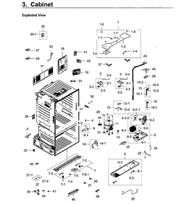 Cabinet Diagram and Parts List for RF23HCEDBWW AA-0003 Samsung Refrigerator
