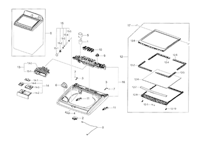 Part Location Diagram of DC97-17057J Samsung Top Panel Assembly