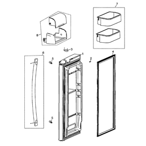 Right Door Diagram and Parts List for RF263AEBP XAA-00 Samsung Refrigerator