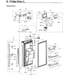 Fridge Door Lt Diagram and Parts List for RF28K9070SG AA-0001 Samsung Refrigerator