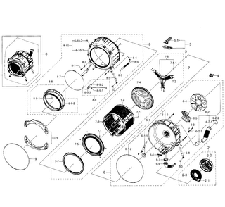 Tub-drum Diagram and Parts List for WF350ANW XAA-0000 Samsung Washer