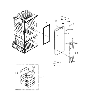 Fridge Right Door Diagram and Parts List for RF263TEAESR (AA)(0000) Samsung Refrigerator