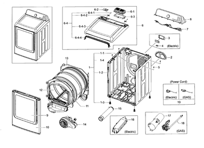 Part Location Diagram of DC97-14492C Samsung Burner Assembly