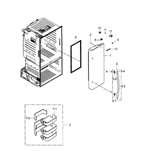 Right Door Diagram and Parts List for RF221NCTABC AA-01 Samsung Refrigerator