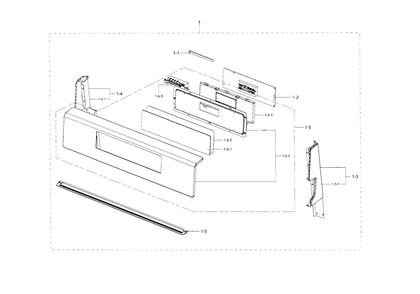 Control Panel Diagram and Parts List for NX58H5600SS AA-0001 Samsung Range