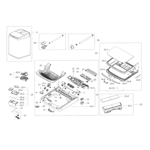 Cover Top Diagram and Parts List for WA50K8600AW A2-0000 Samsung Washer