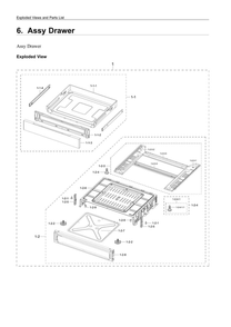 Drawer Assembly Diagram and Parts List for NE63A6311SG AA-00 Samsung Range