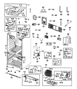 Cabinet Diagram and Parts List for RFG293HARS XAA-0001 Samsung Refrigerator