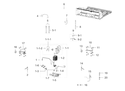 Cycle Diagram and Parts List for RF23J9011SG AA-0004 Samsung Refrigerator
