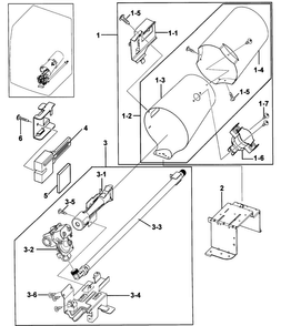 Heater Diagram and Parts List for DV218AGB XAA-0000 Samsung Dryer