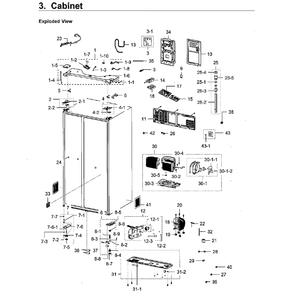 Cabinet Diagram and Parts List for RH22H9010SR AA-05 Samsung Refrigerator