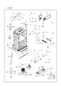Cabinet Parts Diagram and Parts List for RF25HMEDBSR AA-13 Samsung Refrigerator