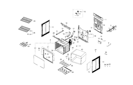 Main Assy Diagram and Parts List for NE59J7630SW AA-0000 Samsung Range