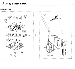 Steam Parts 2 Diagram and Parts List for NV51K6650SS AA-0000 Samsung Wall Oven