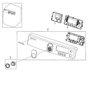 Control Panel Diagram and Parts List for DV448AEW XAA-01 Samsung Dryer
