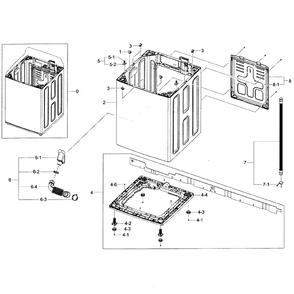 Cabinet Assembly Diagram and Parts List for WA400PJHDWR AA-01 Samsung Washer