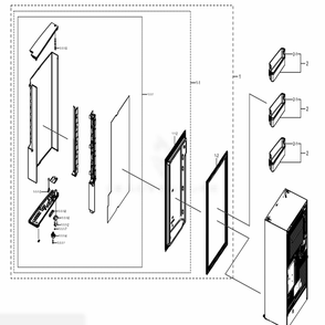 Freezer Door Left Diagram and Parts List for RF22N9781SR (AA)(0002) Samsung Refrigerator
