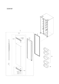 Refrigerator Door Parts Diagram and Parts List for RS27T5201SR AA-00 Samsung Refrigerator