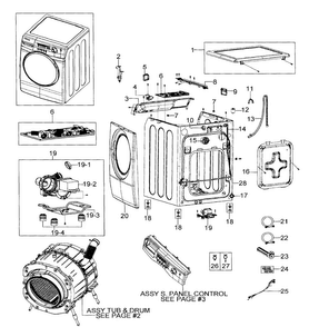 Cabinet Assy Diagram and Parts List for WF317AAG XAA-0000 Samsung Washer