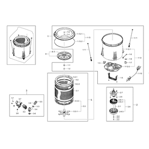 Tub Diagram and Parts List for WA456DRHDSU AA-0005 Samsung Washer