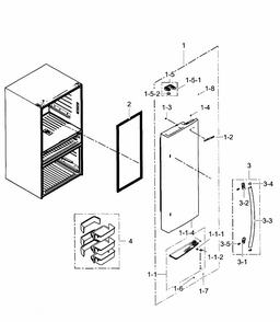 Right Door Diagram and Parts List for RF31FMEDBBC AA-0006 Samsung Refrigerator